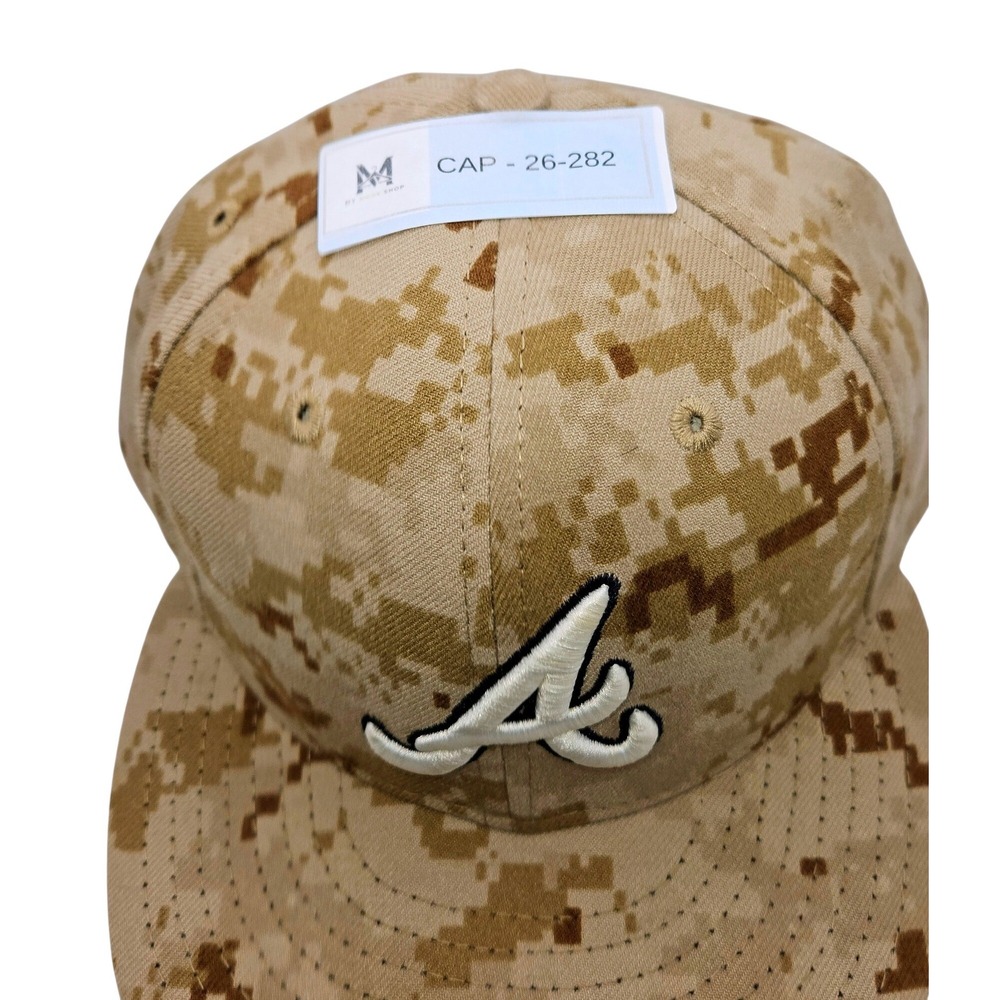 Atlanta Braves New Era 59FIFTY Fitted Hat 7 1/2 Desert Digital Camo MLB Cap - Picture 10 of 10